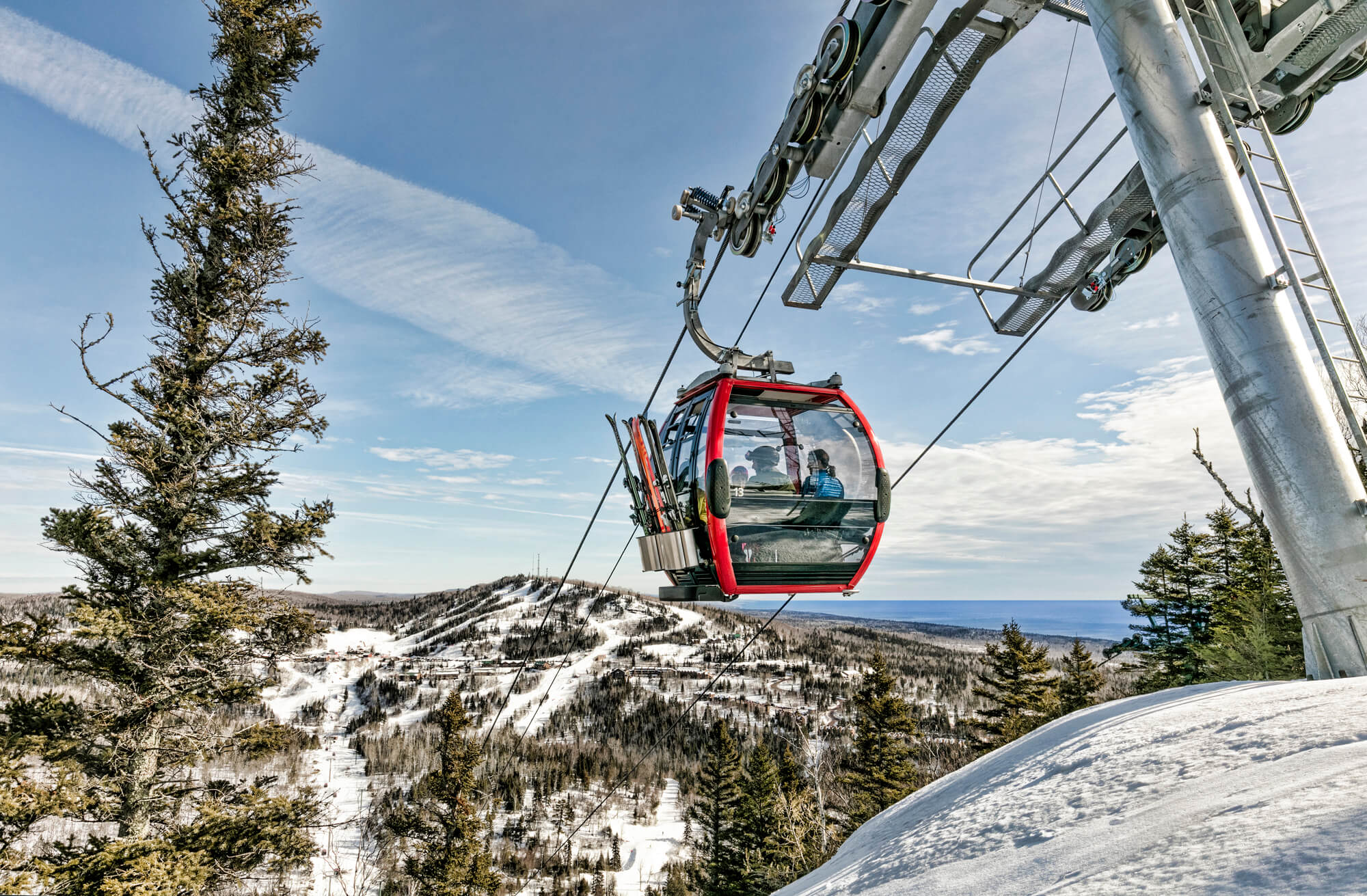 Red gondola at Lutsen Mountains, MN